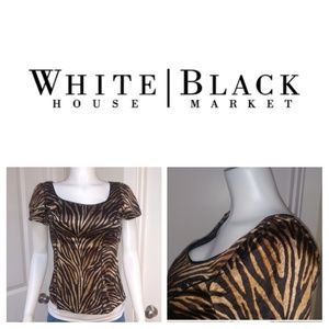 White House Black Market Tiger Stripe Stretchy top